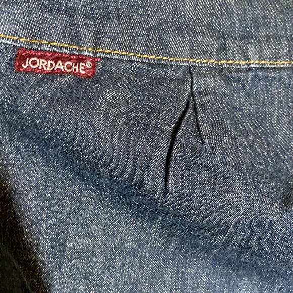 Vintage Jordache Jeans Lo-Rise Bootcut Cotton Denim Dark Wash Belted Blue 11/12 - Picture 4 of 5